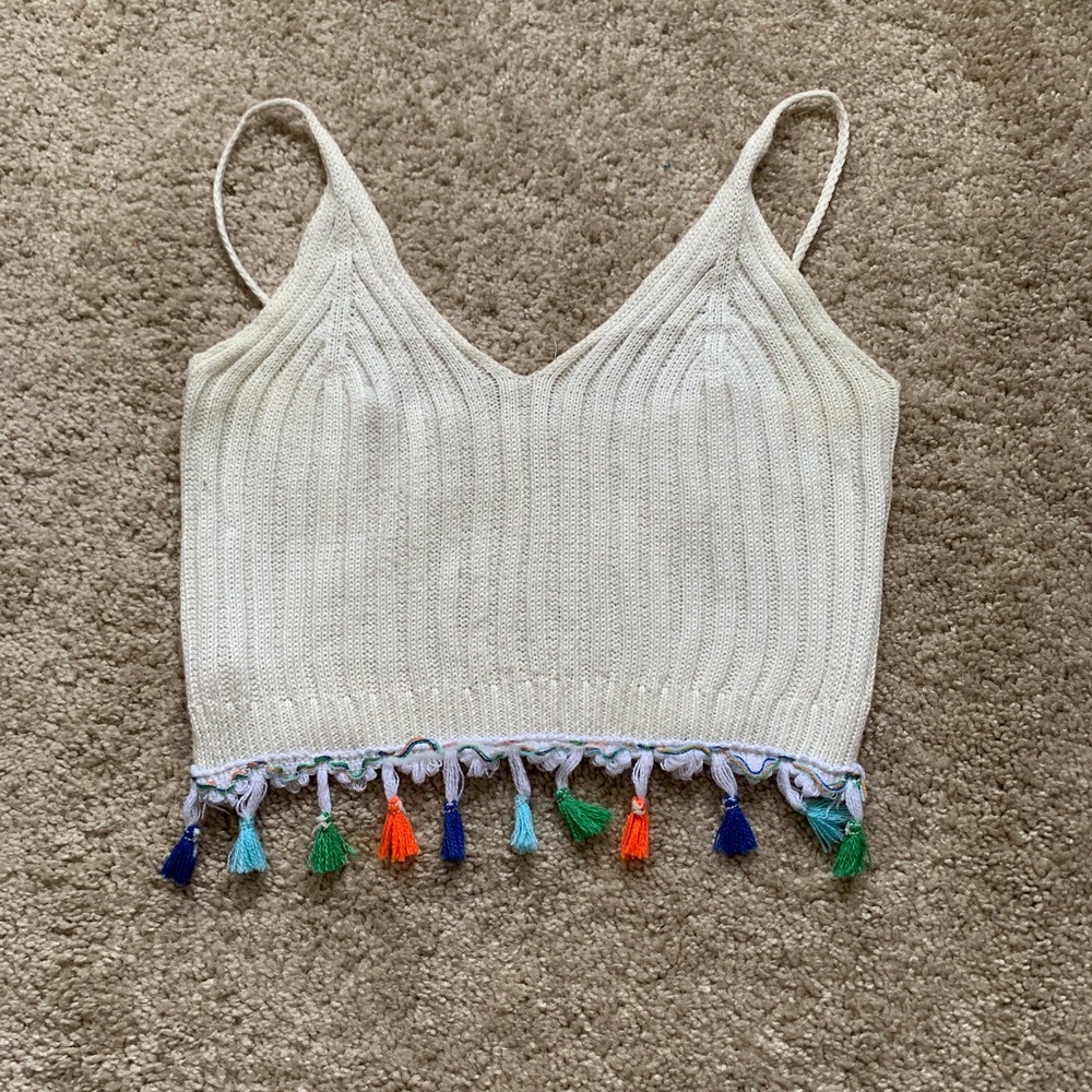 Crotchet white crop top